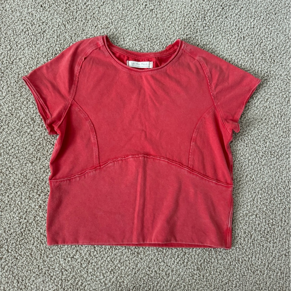 Free People Coral Short Sleeve Tee